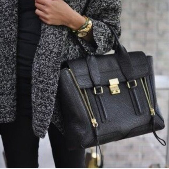 PHILIP LIM 3.1 - PASHLI MEDIUM SATCHEL CITY BAG - BOVIN LEATHER - Picture 3 of 3